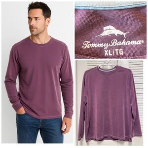 Tommy Bahama Men's Plum Long Sleeve Shirt T-Shirt Sz XL